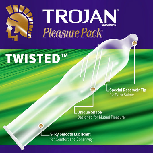 Trojan Her Pleasure Ecstasy Lubricated Condoms (3 Count Pack)