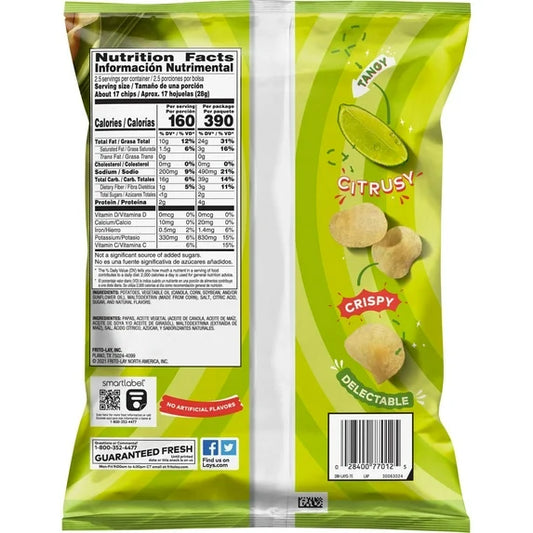 Lay's Potato Chips Limon Flavored, 2.5 oz Bag ( 2 Pack )