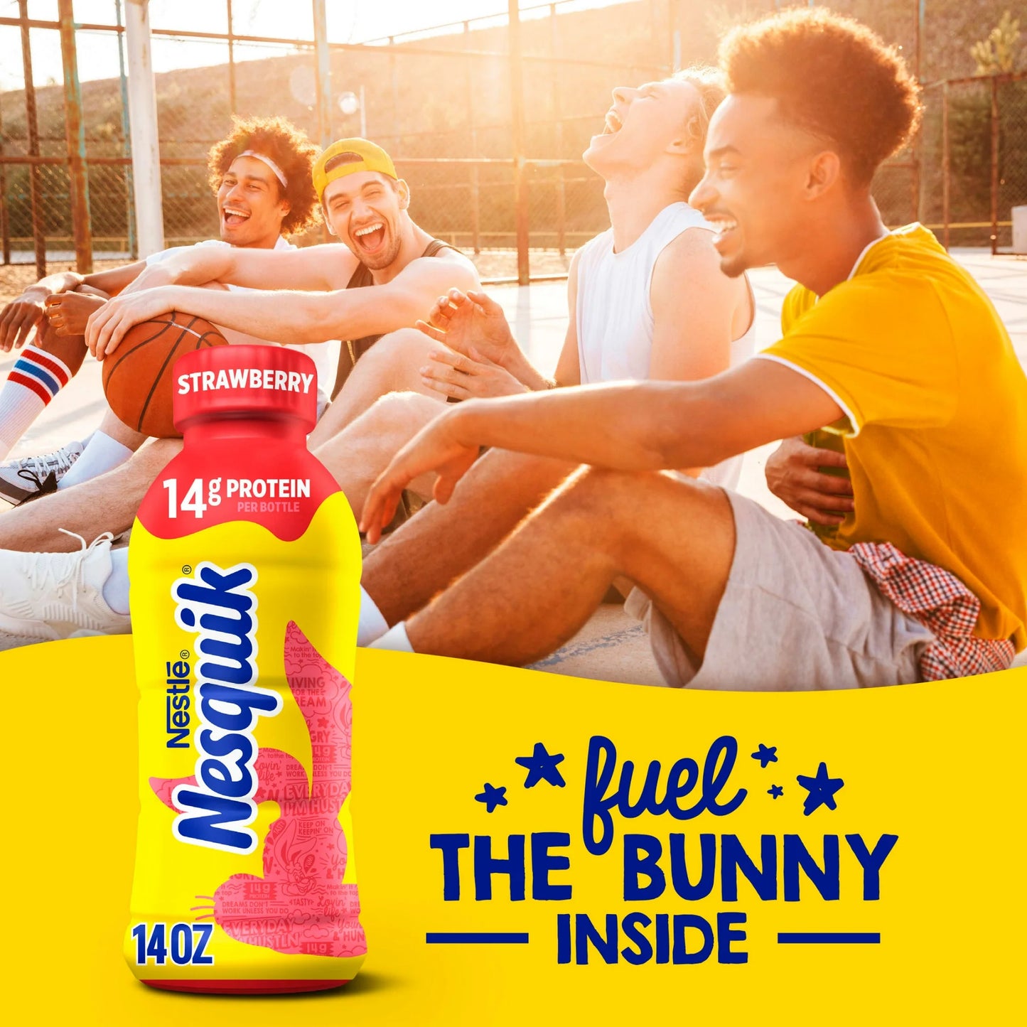 Nesquik Strawberry Banana Low Fat Milk (14 fl oz Bottle)