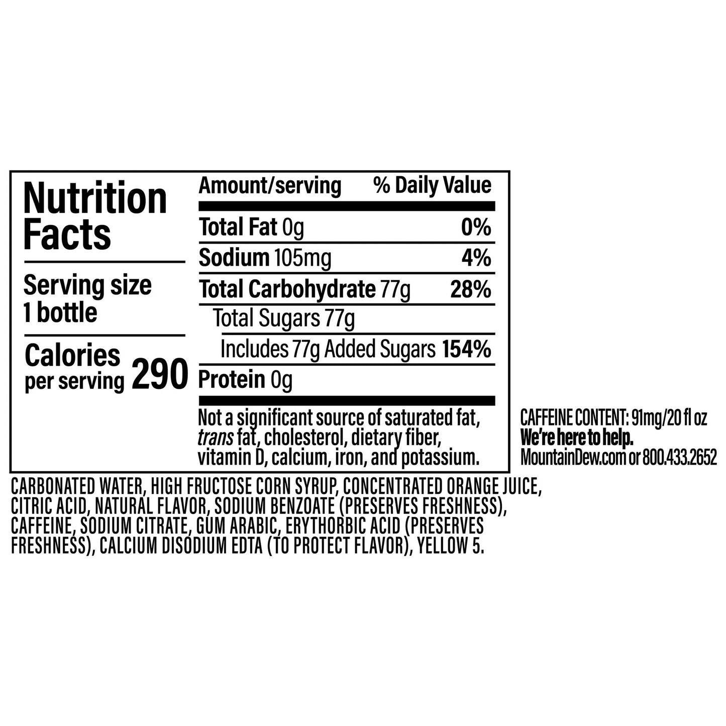 Mountain Dew Soda (20 fl oz Bottle)
