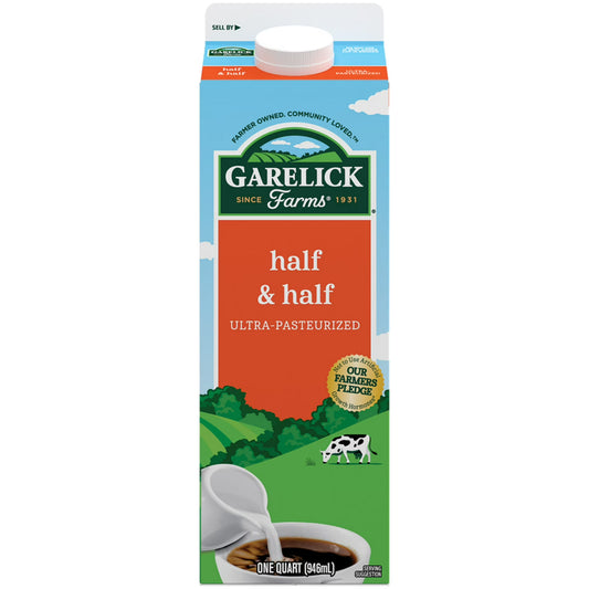 Garelick Farms Ultra Pasteurized Half & Half (32 fl oz / 1 Quart)