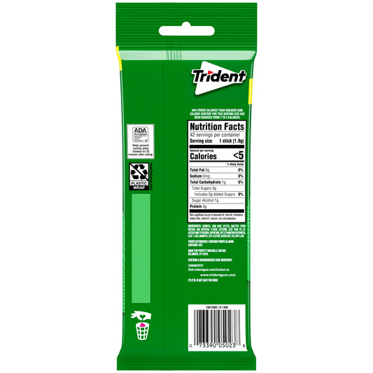 Trident Spearmint Sugar Free Gum (14 Sticks)