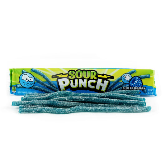 Sour Punch Straws, Blue Raspberry, 2oz Tray (24ct Caddy)