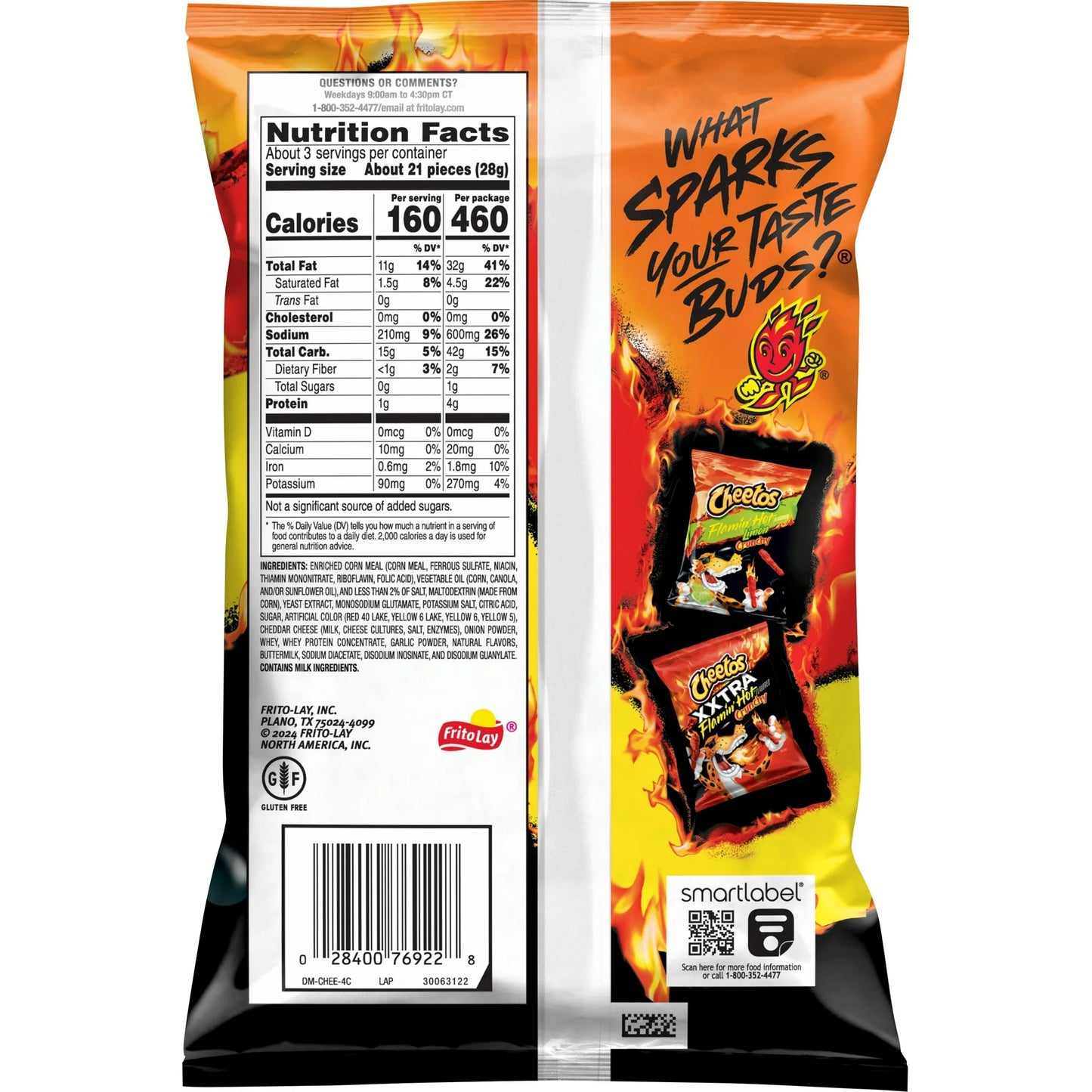 Cheetos Crunchy Flamin' Hot Cheese Flavored Snacks