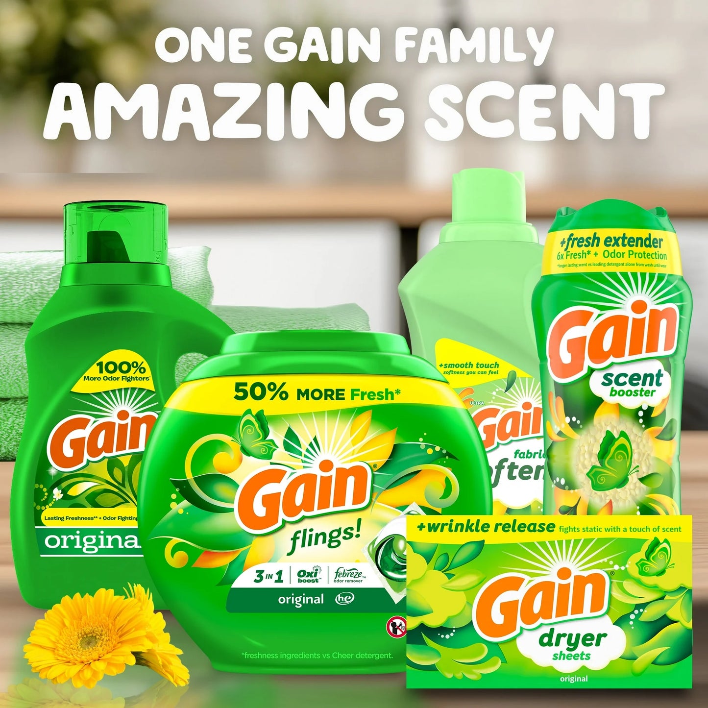 Gain Liquid Laundry Detergent, Original Scent - 46 fl oz (32 Loads)