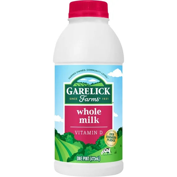 Garelick Farms Whole Milk (1 Quart / 32 fl oz Bottle)