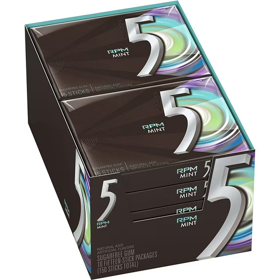 5 Gum Mystery Mint Sugar Free Gum (15 Sticks)