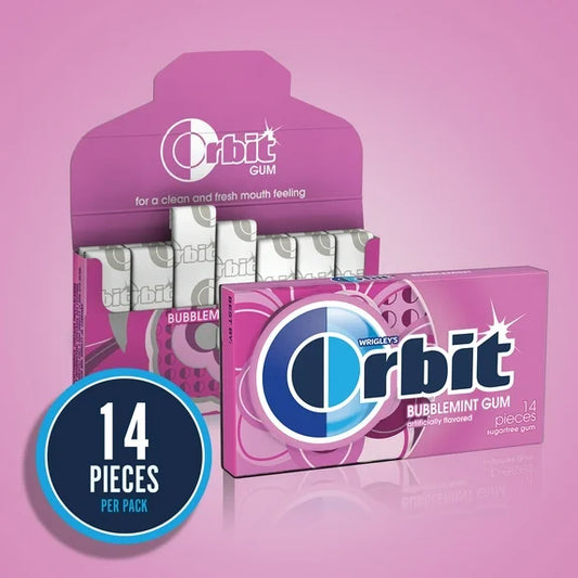 Orbit Bubblemint Sugar Free Gum (14 Pieces)
