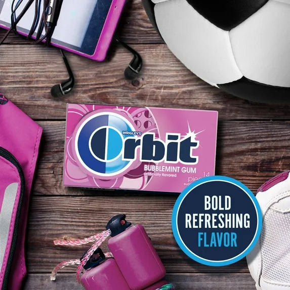 Orbit Bubblemint Sugar Free Gum (14 Pieces)