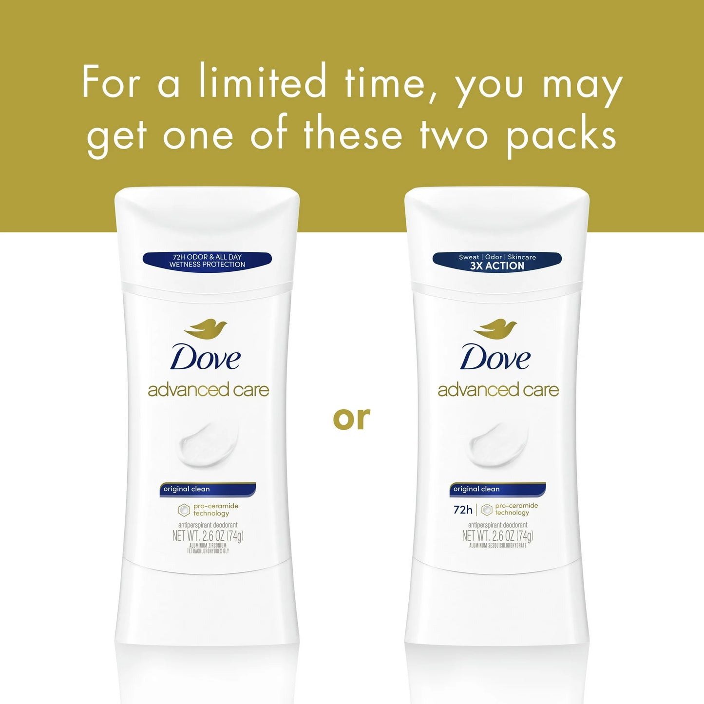 Dove Advanced Care Antiperspirant Deodorant Stick - Original Clean (2.6 oz)