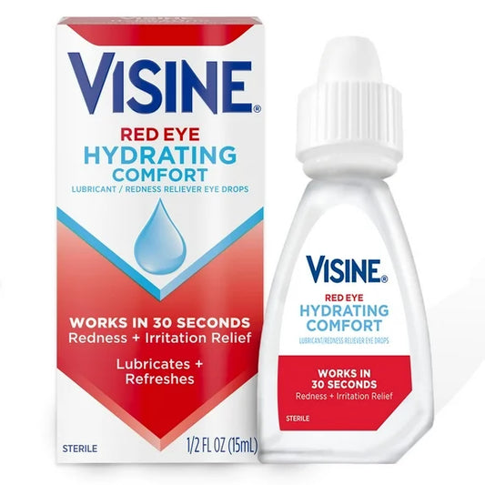 Visine Red Eye Hydrating Comfort Redness Reliever & Lubricant Eye Drops (0.5 fl. oz)