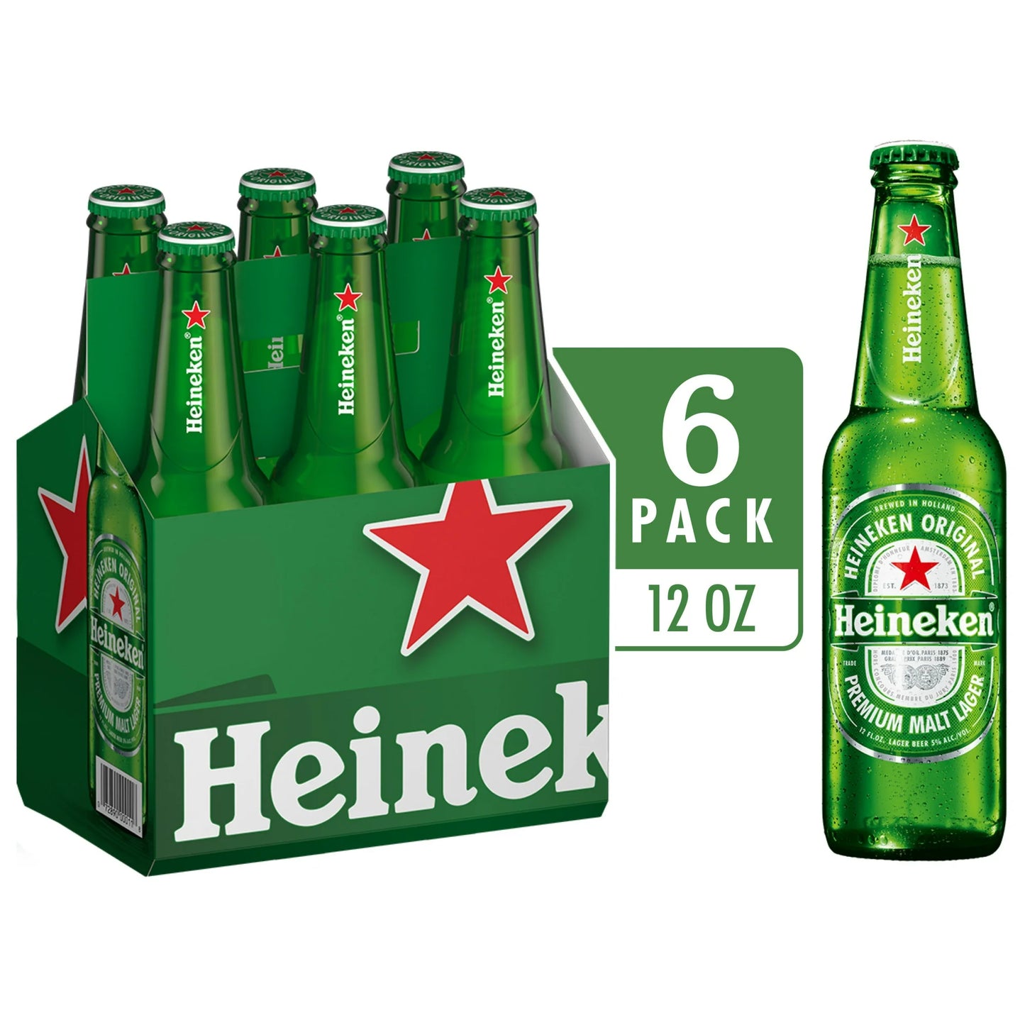 Heineken Original Lager Beer - 6 Pack (12 fl oz Bottles) 72.00 FL OZ