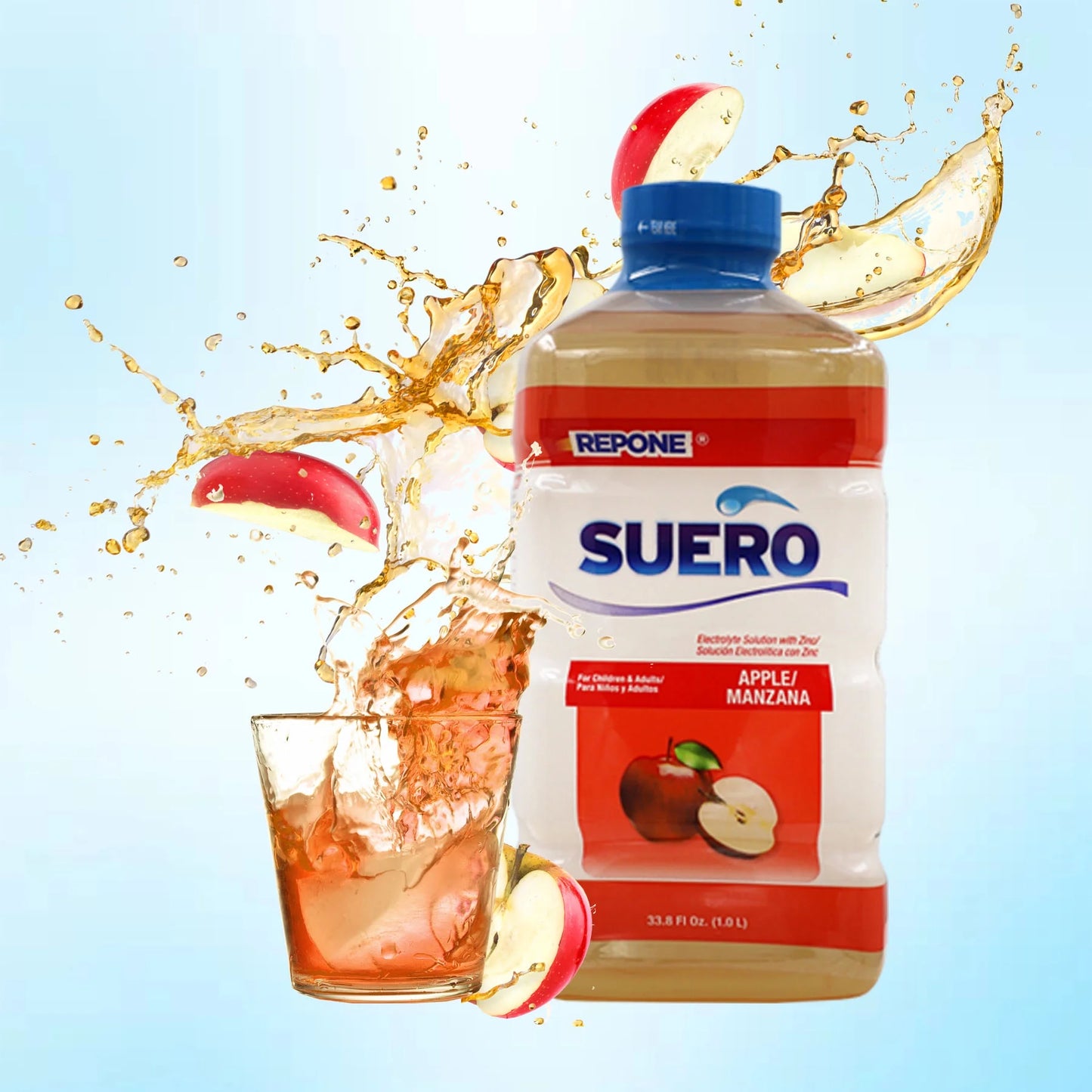 Suero Oral Electrolyte Solution - Apple Flavor (33.8 fl oz / 1 Liter)