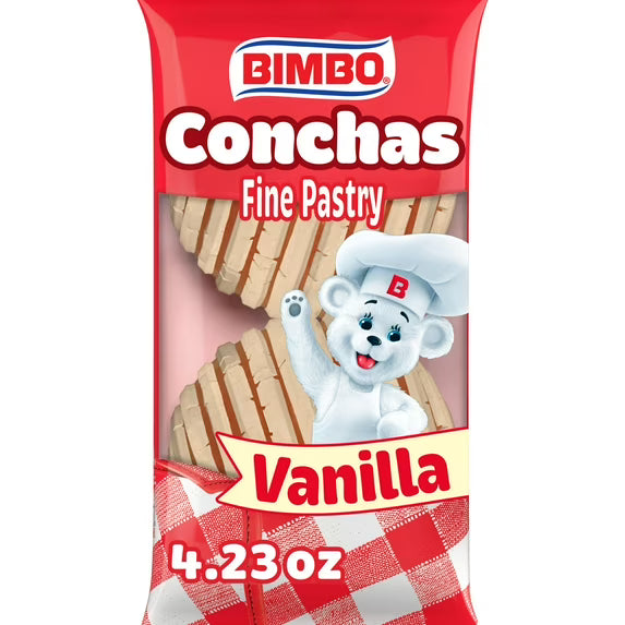 Bimbo Conchas Vanilla Fine Pastry, 2 count, Pastries, 4.23 oz Bag
