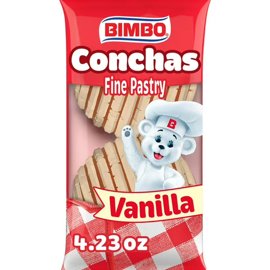 Bimbo Conchas Vanilla Fine Pastry, 2 count, Pastries, 4.23 oz Bag