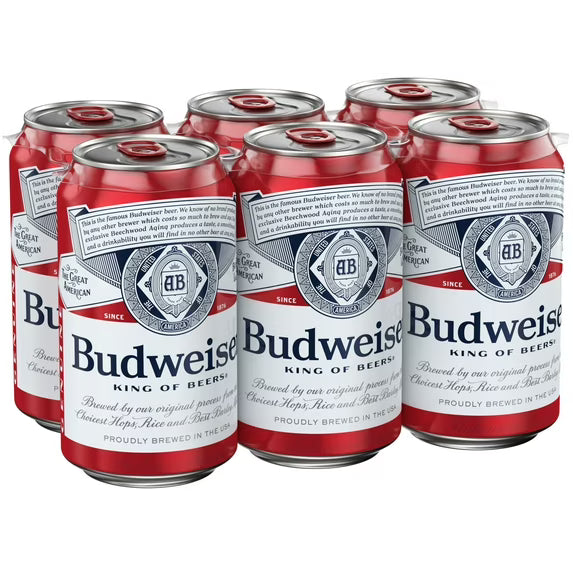 Budweiser Lager Beer - 6 Pack (12 fl oz Cans)