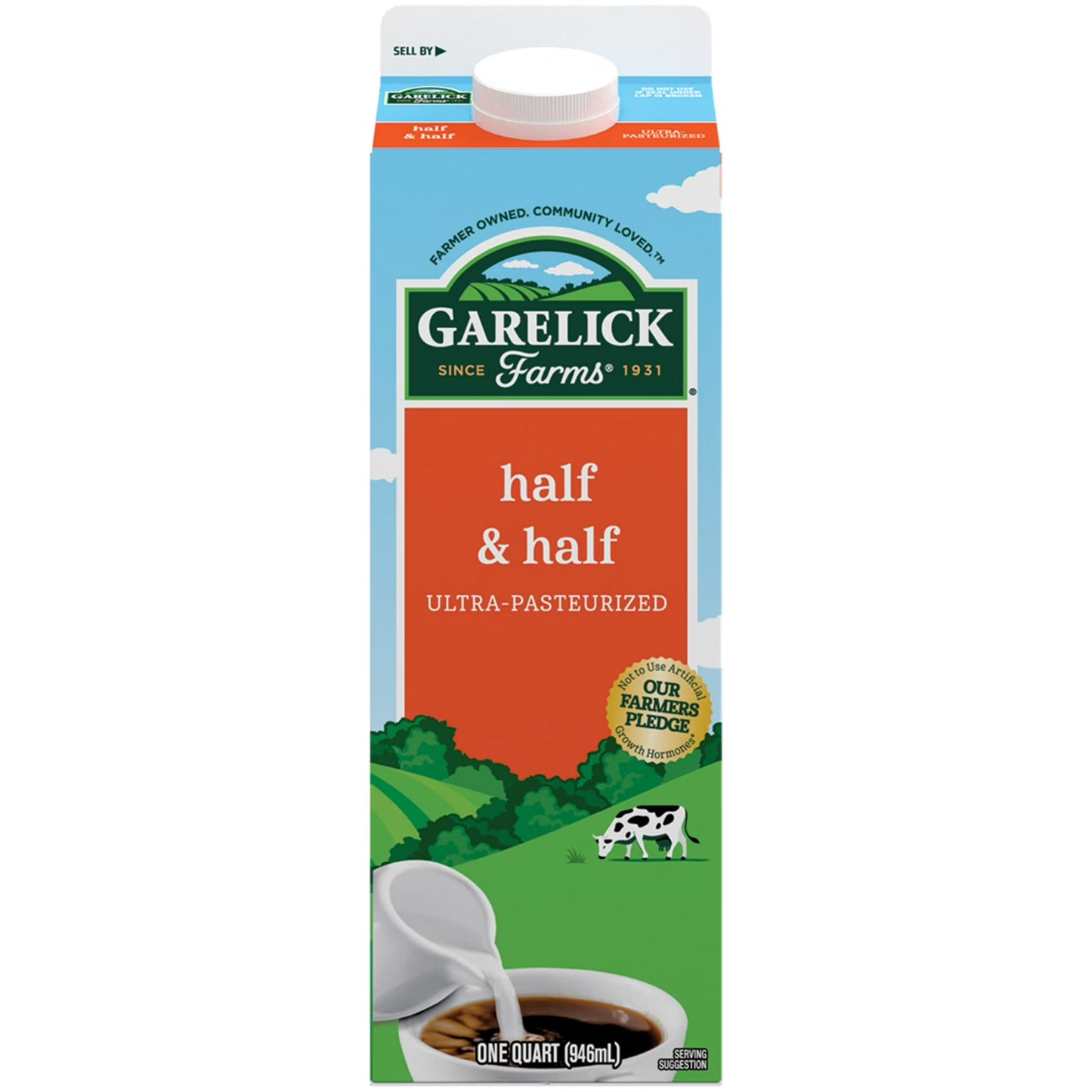 Garelick Farms Ultra Pasteurized Half & Half (32 fl oz / 1 Quart)