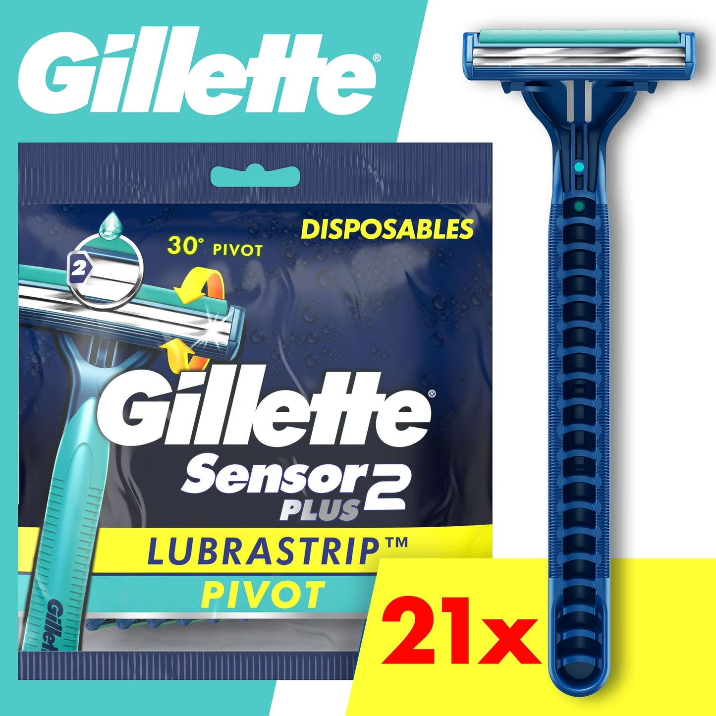Gillette Sensor2 Plus Disposable Razor (Single Count)