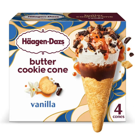 Häagen-Dazs Butter Cookie Cone Vanilla Caramel 3 OZ