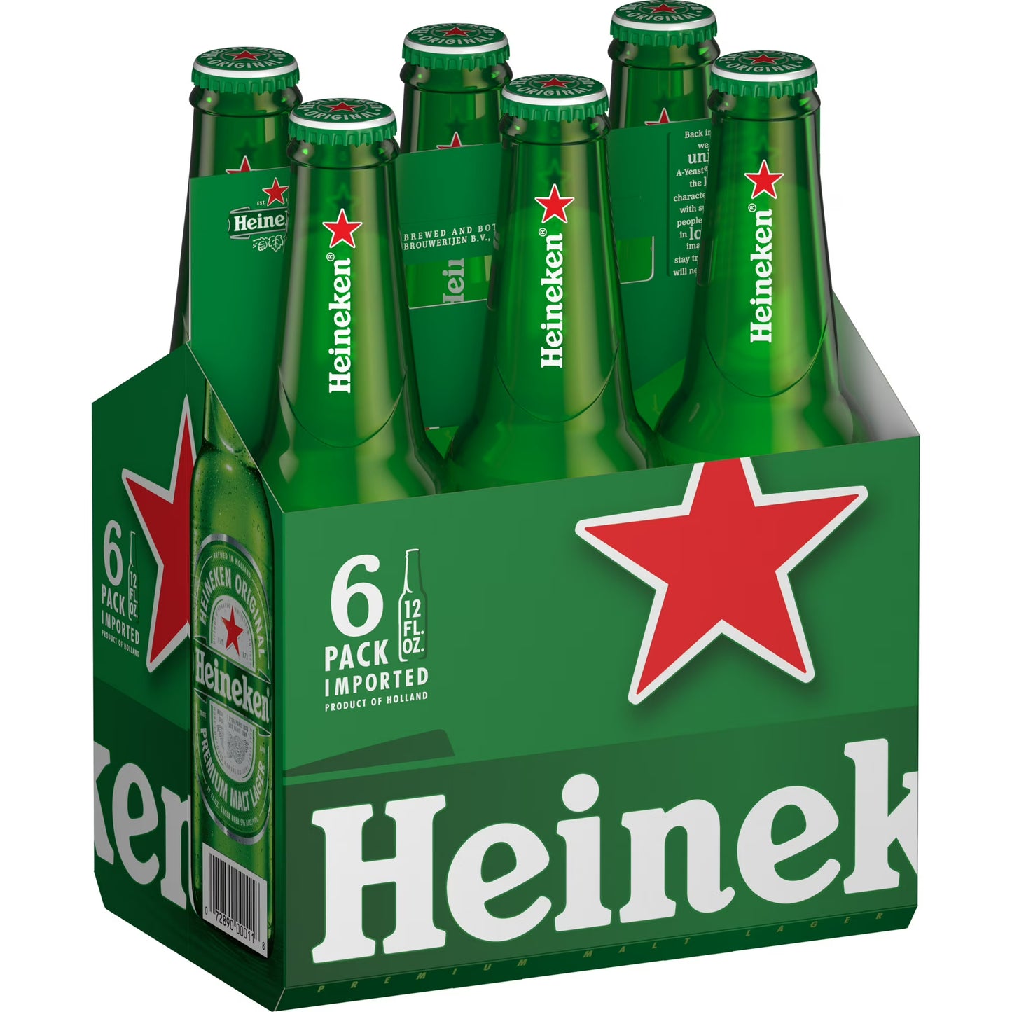 Heineken Original Lager Beer - 6 Pack (12 fl oz Bottles) 72.00 FL OZ