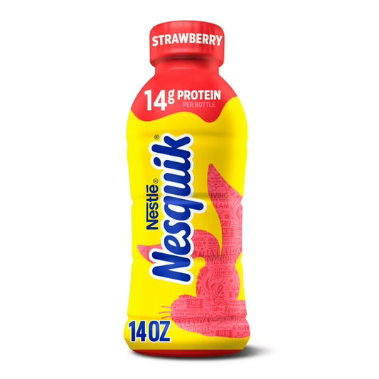 Nesquik Strawberry Banana Low Fat Milk (14 fl oz Bottle)