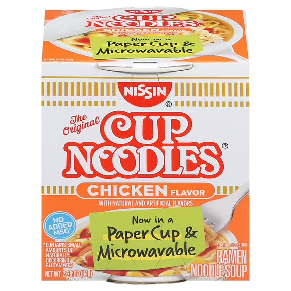 Nissin Cup Noodles Chicken Flavor Ramen Noodle Soup (2.25 oz)