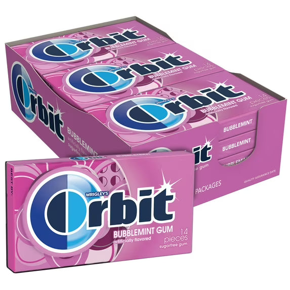 Orbit Bubblemint Sugar Free Gum (14 Pieces)