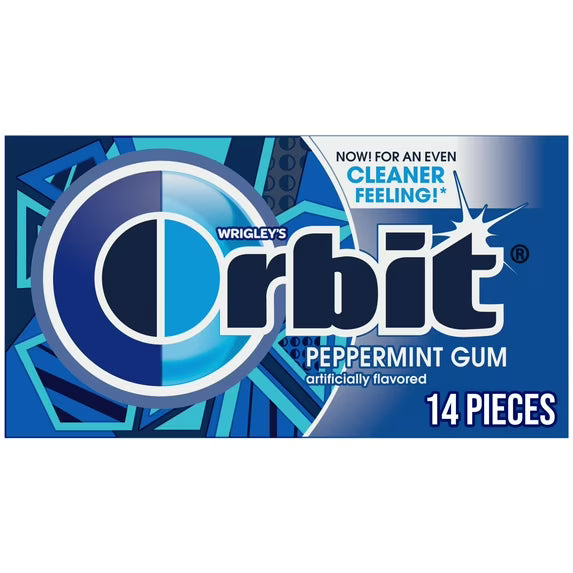 Orbit Gum Peppermint Sugar Free Chewing Gum, Single Pack - 14 Piece
