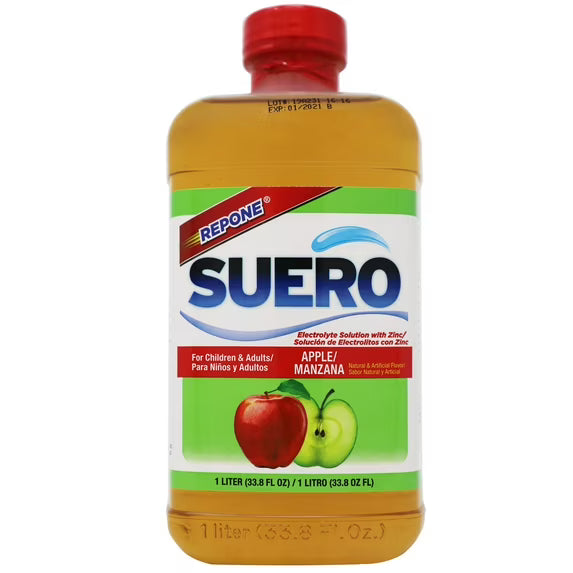 Suero Oral Electrolyte Solution - Apple Flavor (33.8 fl oz / 1 Liter)