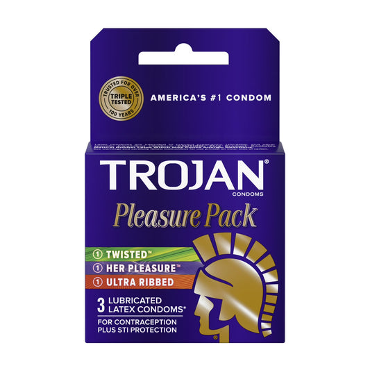 Trojan Her Pleasure Ecstasy Lubricated Condoms (3 Count Pack)