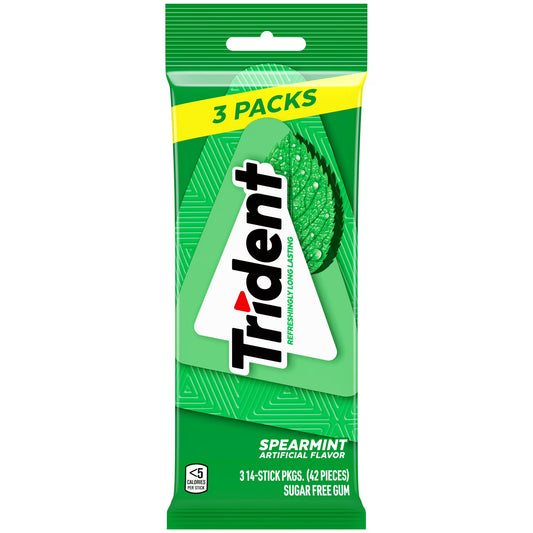 Trident Spearmint Sugar Free Gum (14 Sticks)