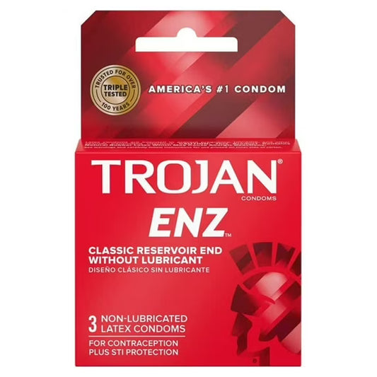 Trojan Enz Non-Lubricated Condoms (3 Count Pack)