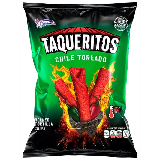 Taqueritos Extremos Spicy Rolled Tortilla Chips (Honduran Snack) 190g