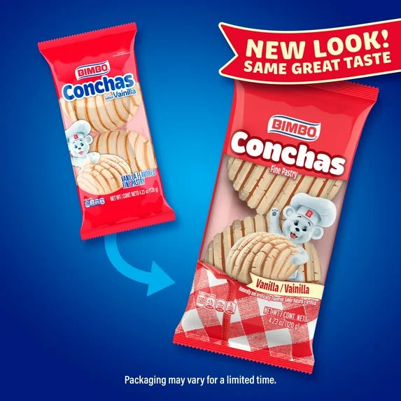 Bimbo Conchas Vanilla Fine Pastry, 2 count, Pastries, 4.23 oz Bag