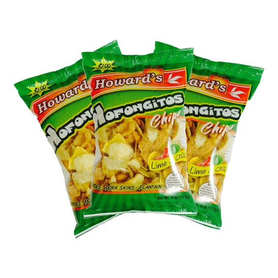 Howard's Mofonguitos Chips Lime & Chili Flavor (Plantain Snacks) 4oz