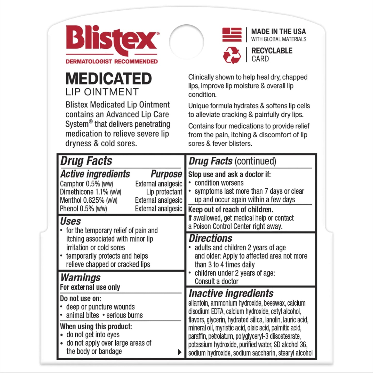 Blistex Medicated Lip Ointment (0.21 oz Tube)
