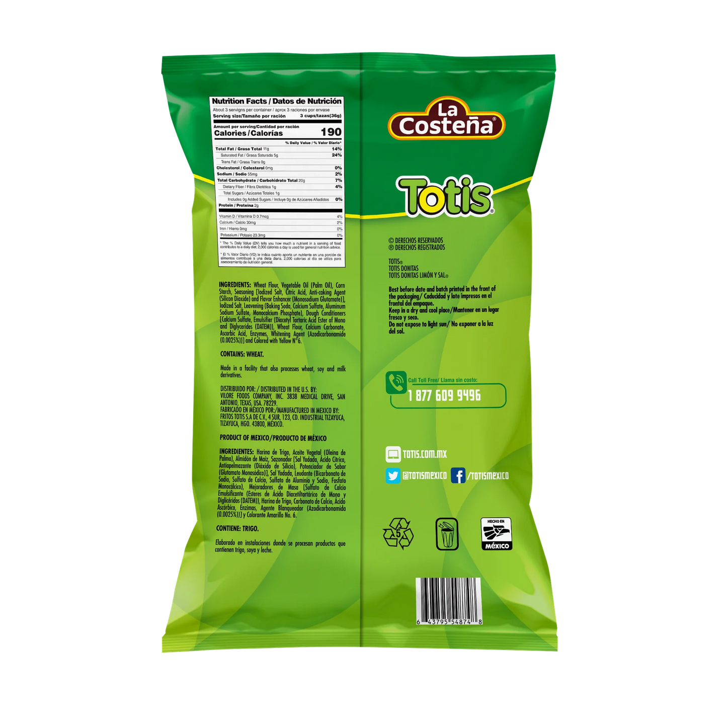 Totis Donitas Salt & Lime Wheat Snacks (3.88 oz)
