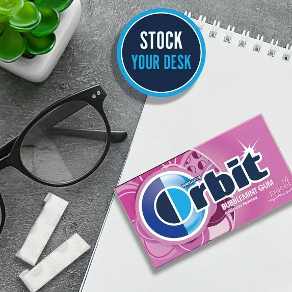 Orbit Bubblemint Sugar Free Gum (14 Pieces)