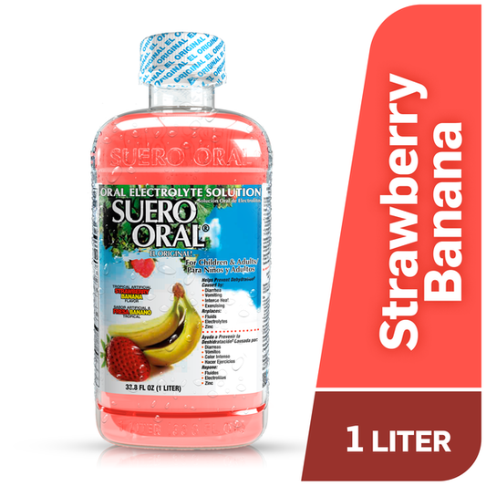 Suero Oral Electrolyte Solution - Strawberry Banana (33.8 fl oz / 1 Liter)