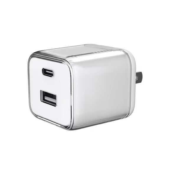 Dual Port Wall Charger Adapter - USB-A and USB-C Fast Charging Block